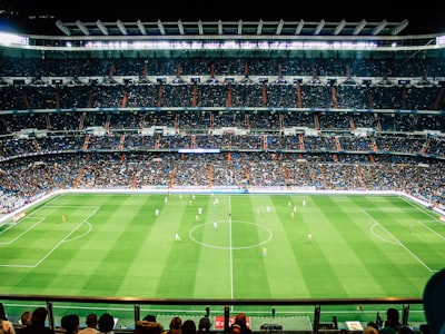 老球迷在看台上激动庆祝球队进球的感人瞬间